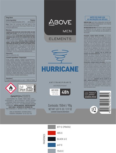 PACKAGE LABEL - Antiperspirant Above Elements Hurricane